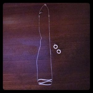 Michael Kors rose gold earrings and necklace set